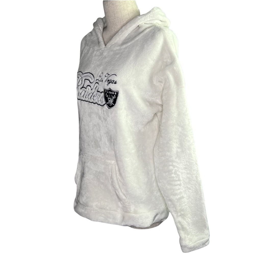 Las Vegas Raiders Women’s Teddy Cream Pull Over Kangaroo Pockets Hoodie Large - Picture 3 of 7